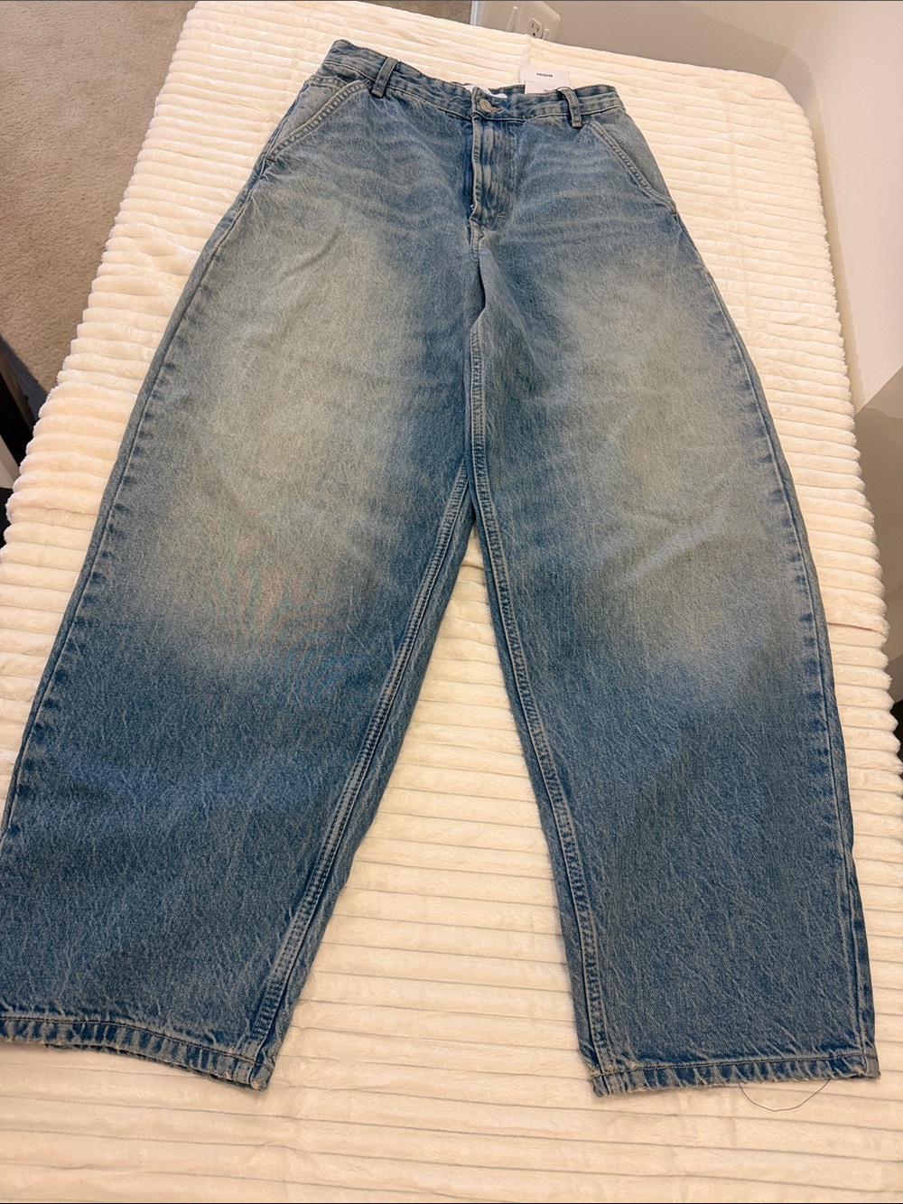 Bershka Light Blue Flared/Wide Leg Jeans